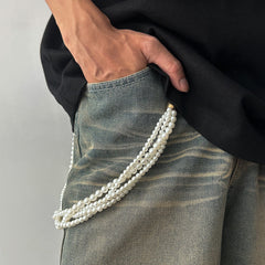 Quadruple Beaded Wallet Chain Mens Ball Wallet Chain - iChainWallets