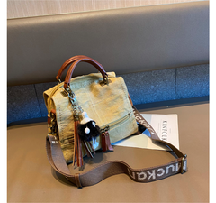 Dark Green Convertible Canvas Handbag Crossbody Bag With Outside Pockets Canvas Convertible Backpack Shoulder Bag - Feltify