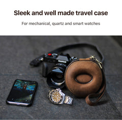 Genuine Leather Watch Case Leather Travel Watch Case for Men Leather Watch Travel Case - iwalletsmen