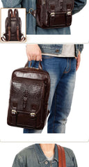 Sling Bag for Big Man - Leather Large Sling Backpack - Large Leather Sling Bag for Big Guys