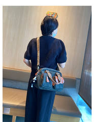 Green Canvas Women's Handbags Canvas Leather Handbags Shoulder Bag Crossbody Bag - Feltify