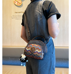 Embroidery Canvas Small Boho Crossbody Bag Boho Canvas Small Round Handbag Shoulder Bag - Feltify