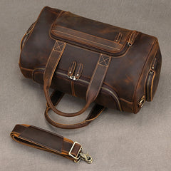 16L Mens Leather Weekend Bag Large Leather Duffle Bag 
