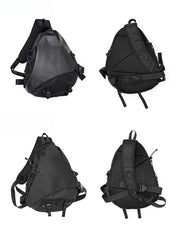 sling pack bag​ Black Travel Large Sling Bag For Big Men waterproof sling pack​ Cool Nylon Large Hiking Sling Bag For Big Men