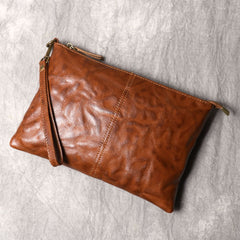 Black Leather Clutch Bag Men Large Men's Leather Clutch Purse
