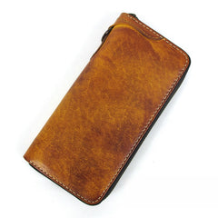 wallet and chain​ Leather Biker Wallet Leather Biker Chain Wallet Mens Vintage Biker Long Zip Wallet for Men
