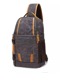 Sling Bag for Big Man - Waxed Canvas Large Sling Backpack - Large Canvas Sling Bag
