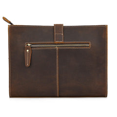 Brown Leather Clutch with Shoulder Strap - iwalletsmen