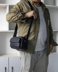 Mens Small Leather Crossbody Bag - iwalletsmen