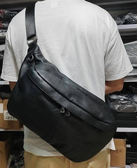 Black Sling Bag for Big Man - Shoulder Strap