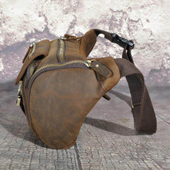 Dark Brown Mens Leather Waist Pack 