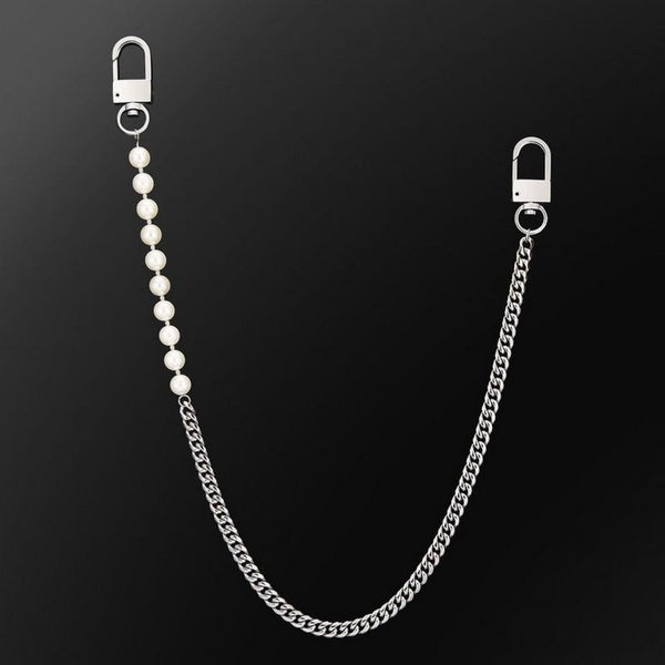 Pearl Wallet Chain Long Pearl Wallet Chain - Back View
