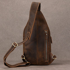 Vintage Brown Leather Sling Bag for Men - iwalletsmen