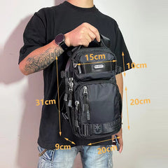 Large Leather Sling Bag for Big Guys - Top Handle