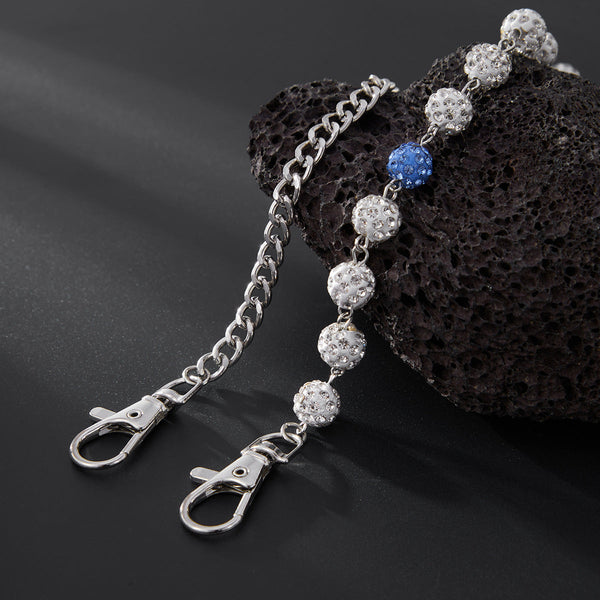 Light Blue Beaded Pants Chain Diamond Pants Chain for Women - iChainWallets