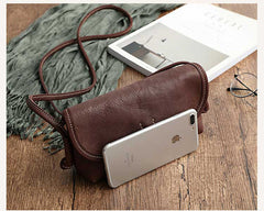 Cute Coffee Leather Small Crossbody bag for Women Leather Small Shoulder Bag for Women