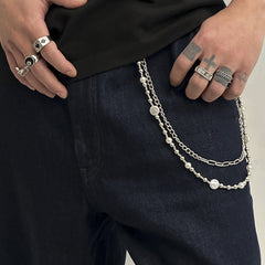 Double Pearl Wallet Chain Beaded Wallet Chain Womens Wallet Chain - iChainWallets