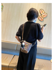 Embroidery Canvas Small Boho Crossbody Bag Boho Canvas Small Bucket Shoulder Bag - Feltify