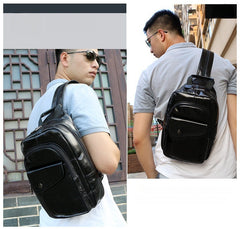 Leather Large Sling Backpack - Strap Detail
