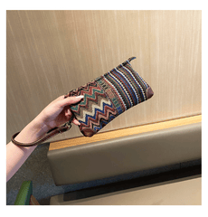 Bohemian Canvas Small Shoulder Chain Bag Clutch Boho Embroidery Canvas Small Chain Crossbody Bag - Feltify