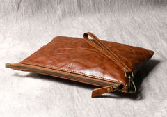 Black Leather Clutch Bag Men Large Men's Leather Clutch Purse