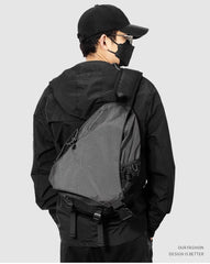 sling pack purse​ Black Travel Large Sling Bag For Big Men Cool Nylon Large Hiking Sling Bag For Big Men