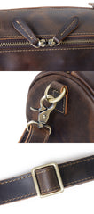 Leather Cylinder Shoulder Bag Mens Barrel Crossbody Bag Leather Barrel Bags for Men - iwalletsmen