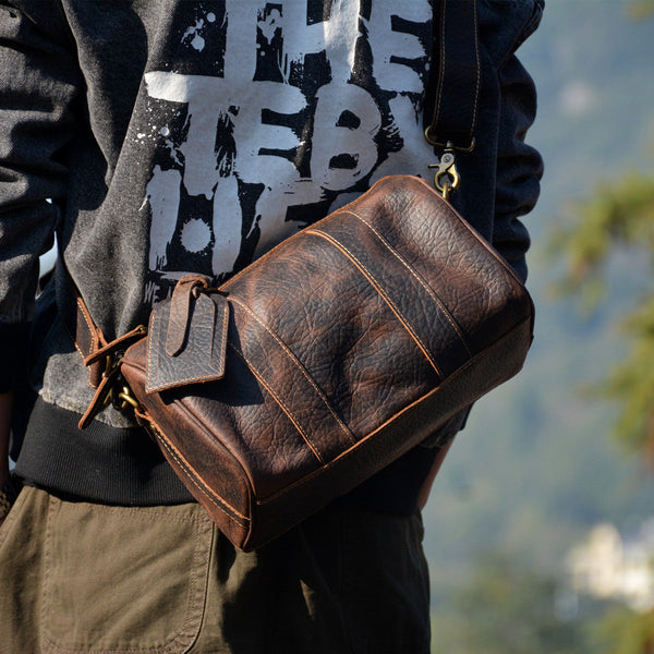 Brown Small Barrel Shoulder Bag - iwalletsmen