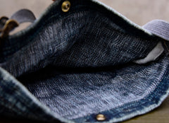 Blue Small Denim Crossbody Bag for Men Small Messnger Bag Womens Jeans Shoulder Bag - Feltify