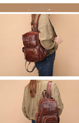 Leather Large Sling Backpack - Full View