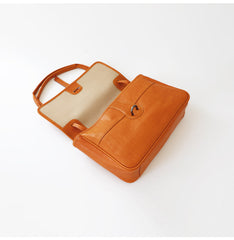 Womens Brown Leather Shoulder Purse Vintage Flip Commuting Bag for Ladies