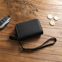 wallet and key​ Leather Key Holder Wallet Mens Leather CarKey Fob Wallet Zipper Leather Key Wallet 