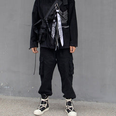 Red Paisley Bandana Pants Chain Kerchief Trousers Chain Biker Headscarf Jeans Chain Pants Chain
