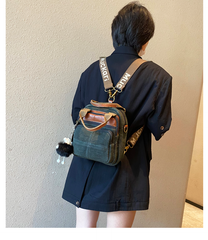 Green Canvas Convertible Crossbody Bag Canvas Handbag Canvas Convertible Backpack Shoulder Bag - Feltify