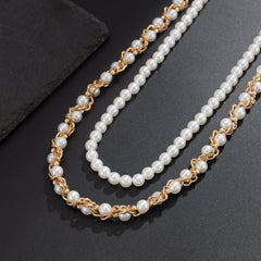 Women Double Wallet Chain Pearl Wallet Chain 