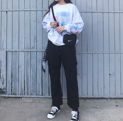 Navy Paisley Bandana Trousers Chain Pants Chain Biker Kerchief Headscarf Jeans Chains