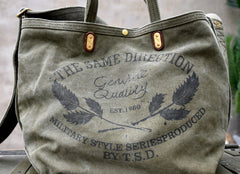 Army Green Tote Handbag Canvas Tote Bag Green Distressed Canvas Tote Shoulder Bag - Feltify