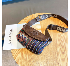 Small Bohemian Shoulder Bag Waist Bag Canvas Boho style Bags Embroidery Canvas Boho Crossbody Bag - Feltify