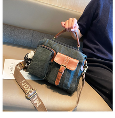 Green Canvas Convertible Messenger Bag Backpack Canvas Convertible Crossbody Bag Canvas Handbag - Feltify