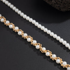 Women Double Wallet Chain Pearl Wallet Chain 