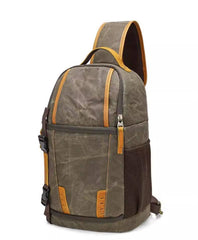 Sling Bag for Big Man - Waxed Canvas Large Sling Backpack - Large Canvas Sling Bag