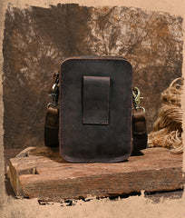 cell phone wallet purse Leather Cell Phone Holster Belt Pouch Cell Phone Purse Crossbody Leather Belt Bag for Men