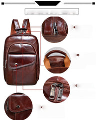 Large Leather Sling Bag - Compartment View