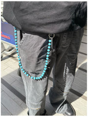 Beaded Wallet Chain Blue Lavastone Beaded Pants Chain Bead Wallet Chain - iChainWallets