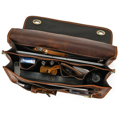 Brown Leather 15 inches Laptop Briefcase 