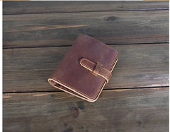 Leather Vertical Wallet with Buckle Mens Wallets Leather Vertical Bifold Wallet - iwalletsmen