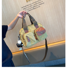 Green Canvas Women's Handbags Canvas Leather Handbags Shoulder Bag Crossbody Bag - Feltify