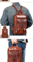Sling Bag for Big Man - Leather Large Sling Backpack - Large Leather Sling Bag for Big Guys
