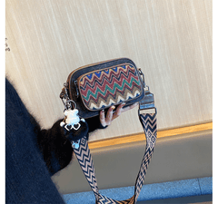 Boho Embroidery Canvas Small Crossbody Bag Bohemian Canvas Small Shoulder Bag - Feltify