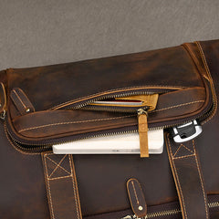 16L Mens Leather Weekend Bag Large Leather Duffle Bag Vintage Leather Duffle Bag for Men 